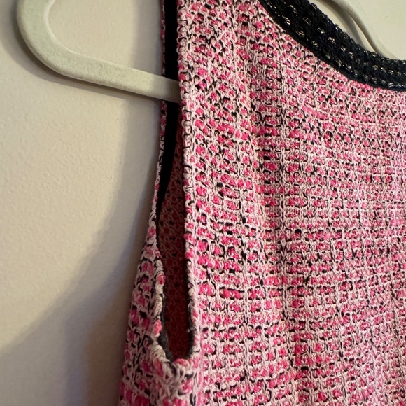 St. John Knit Sleeveless Shell Top – Pink & Black Tweed, Size S - Picture 5 of 11
